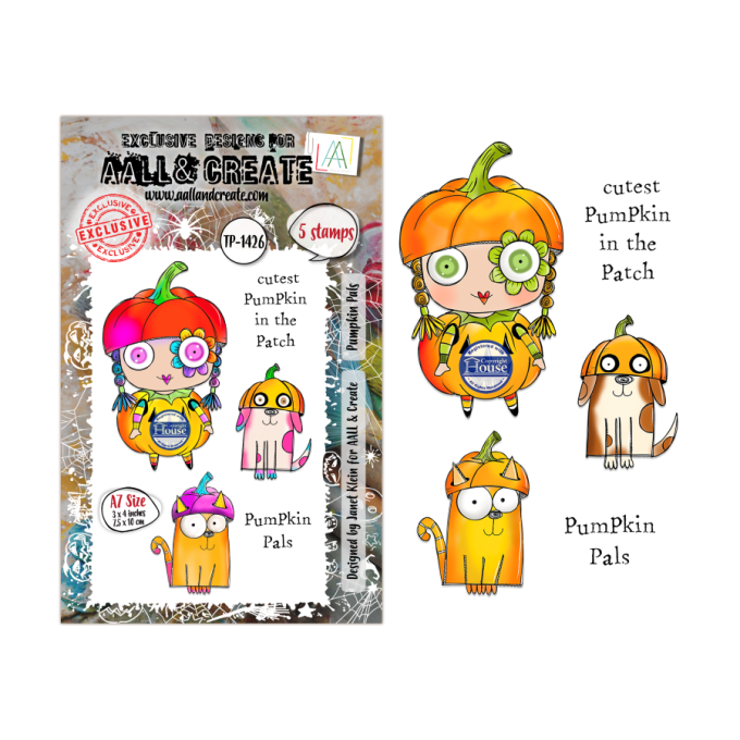 5 Tampons - AALL&Create - Pumpkin pals - dim. de la planche : 7x9.5cm environ