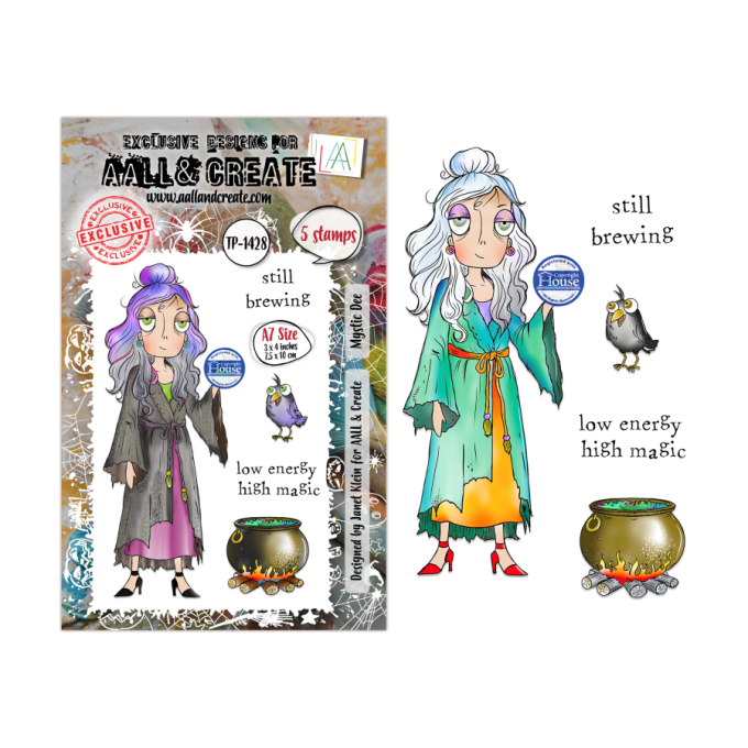 5 Tampons - AALL&Create - Mystic dee - dim. de la planche : 7x9.5cm environ