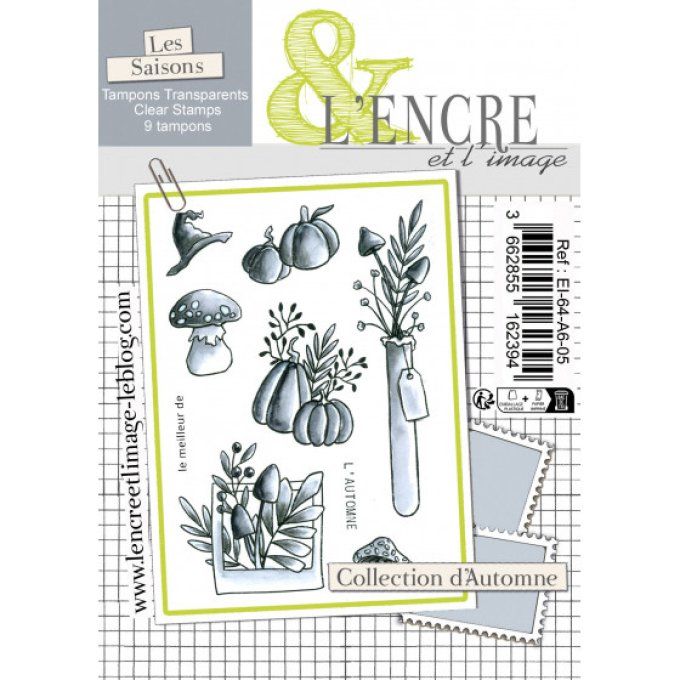 Planche de tampons, Collection d'Automne, l'encre & l'image - dim. de la planche : 10.5x14.5cm