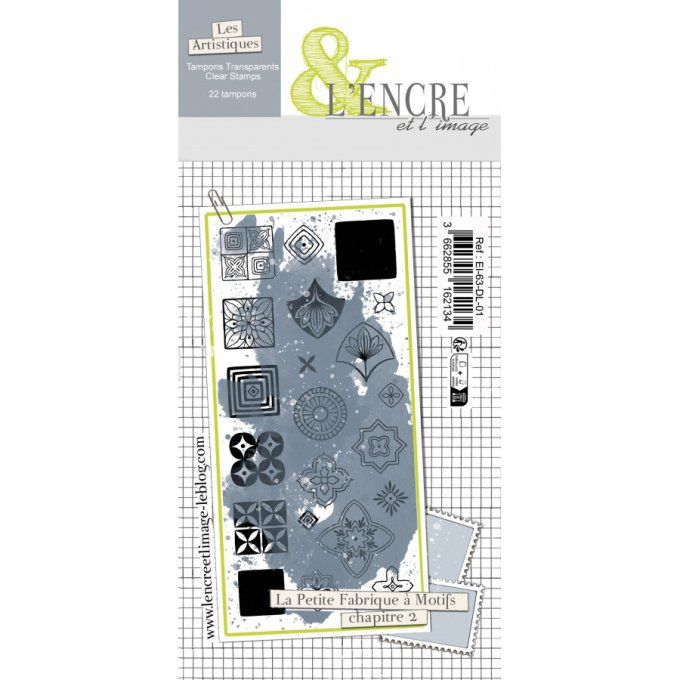 Planche de tampons,  l'encre & l'image - La petite fabrique chap 2, dim. de la planche : 10x21cm