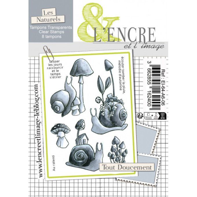 Planche de tampons, Tout doucement, l'encre & l'image - dim. de la planche : 10.5x14.5cm