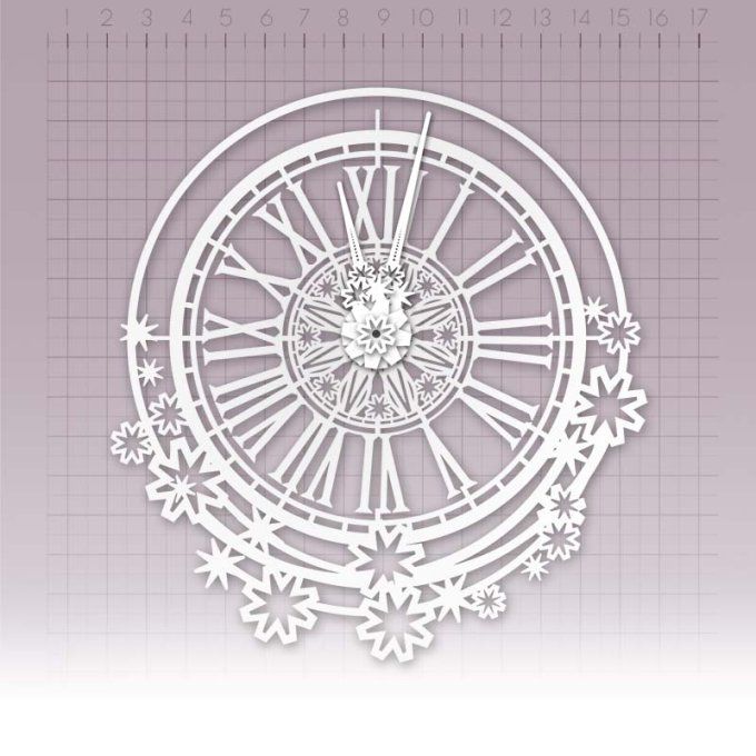  Chipboards - Horloge - Dimension de la planche : 14x18cm environ 