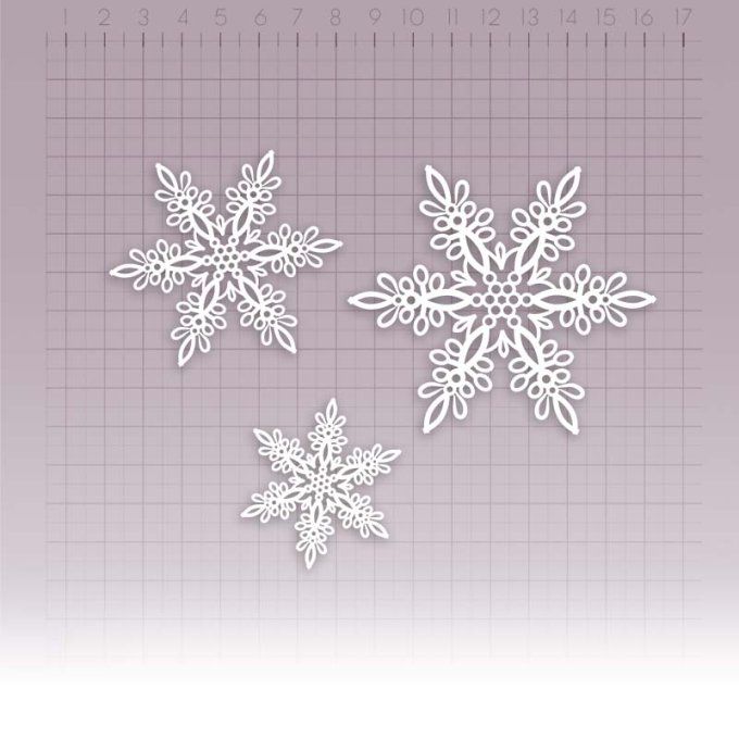  Chipboards - Flocons - Dimension de la planche : 14x9cm environ 