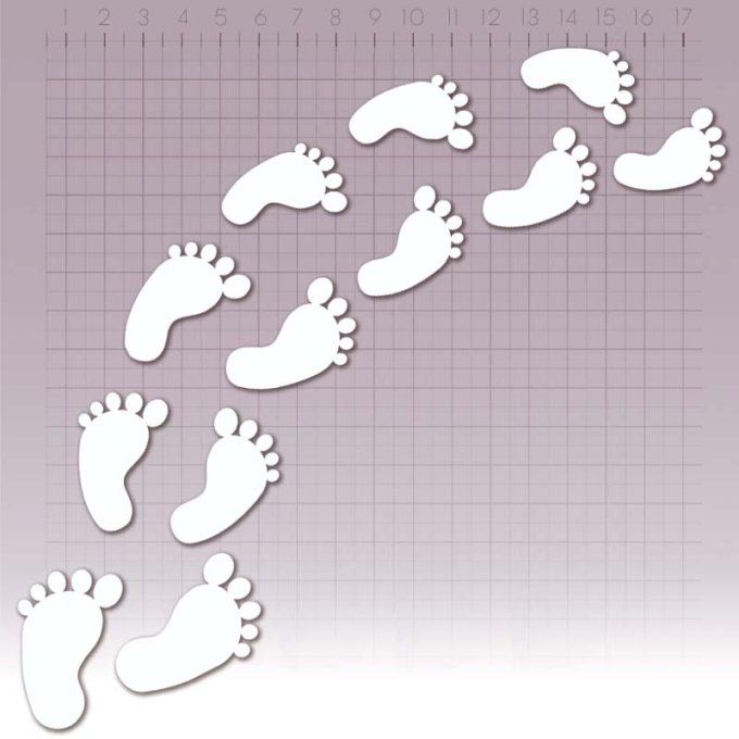  Chipboards - Petits pieds - Dimension de la planche : 14x9cm environ