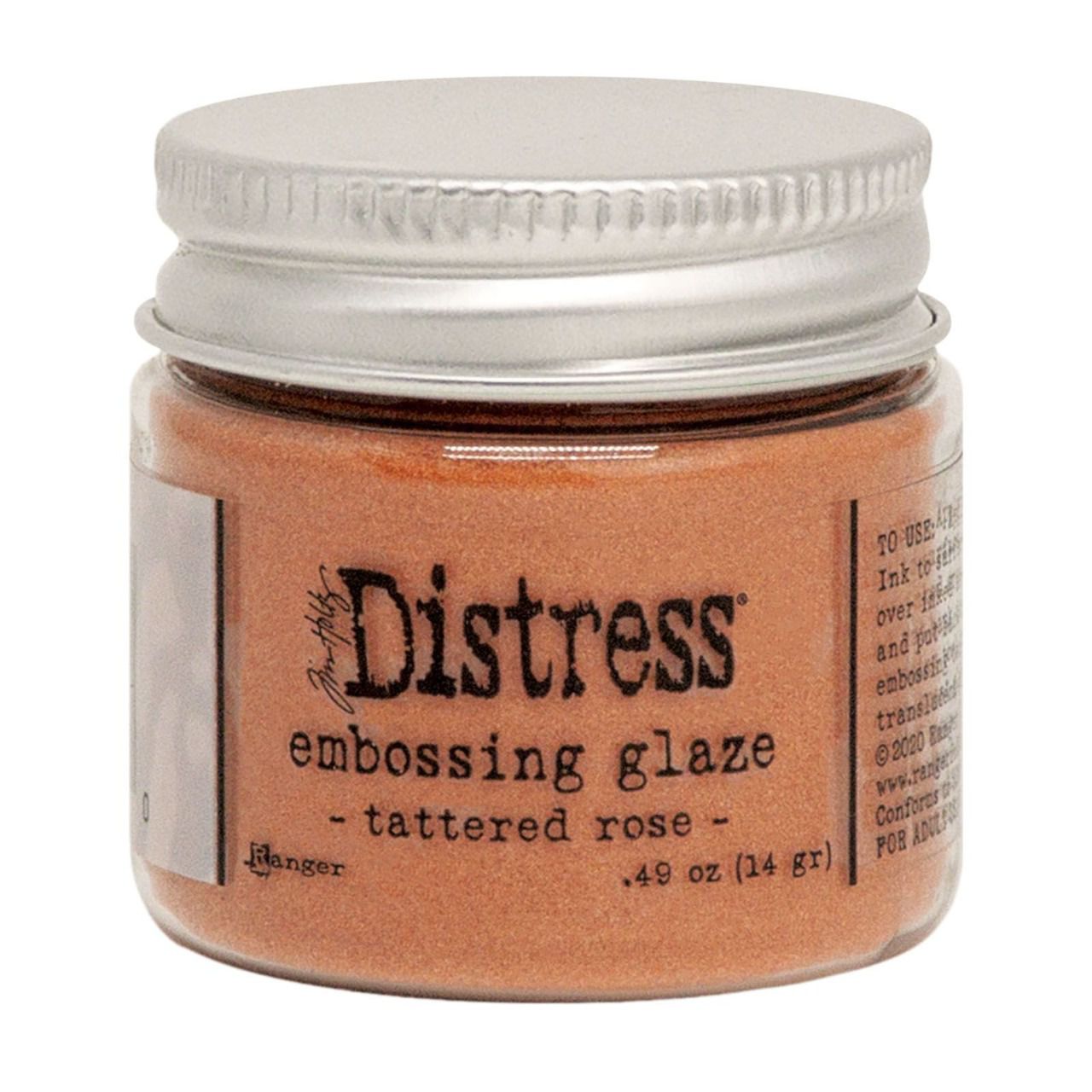 Distress Embossing glaze, Tim Holtz, couleur : Tattered rose