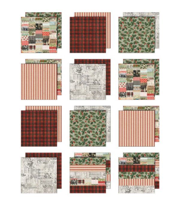 12 feuilles, 30x30cm, Idea-ology, Palette collection - Christmas