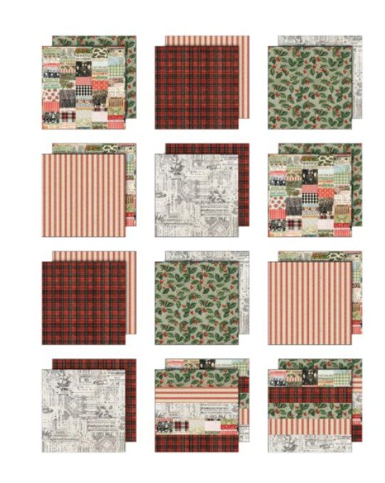 12 feuilles, 20x20cm, Idea-ology, Palette collection - Christmas