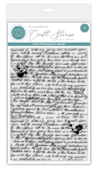 Craft consortium - tampon de fond, Pen pal - dim. de la planche : 10.3x14.2cm env.