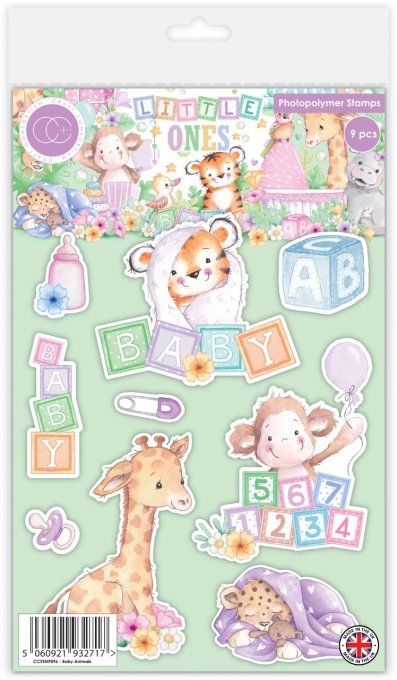 9 Tampons - collection Little ones - Craft consortium - Dimension de la planche : 14.5x21cm environ 