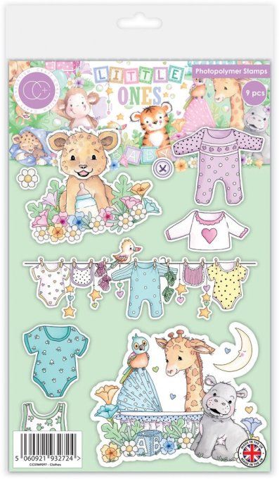 9 Tampons - collection Little ones - Craft consortium - Dimension de la planche : 14.5x21cm environ