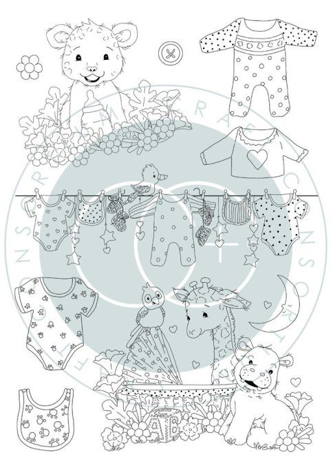 9 Tampons - collection Little ones - Craft consortium - Dimension de la planche : 14.5x21cm environ