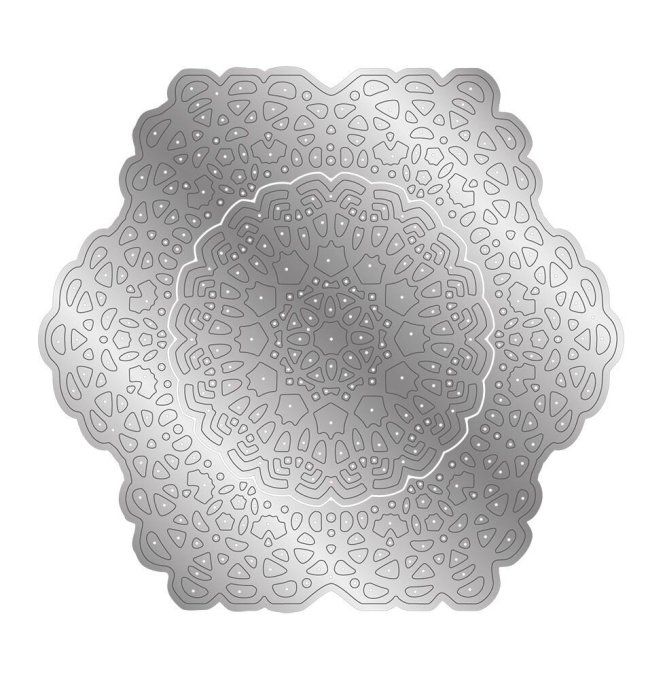 2 Dies - Crafter's companion - Torchon lace - dimension du plus grand die : 12.7x11.9cm environ