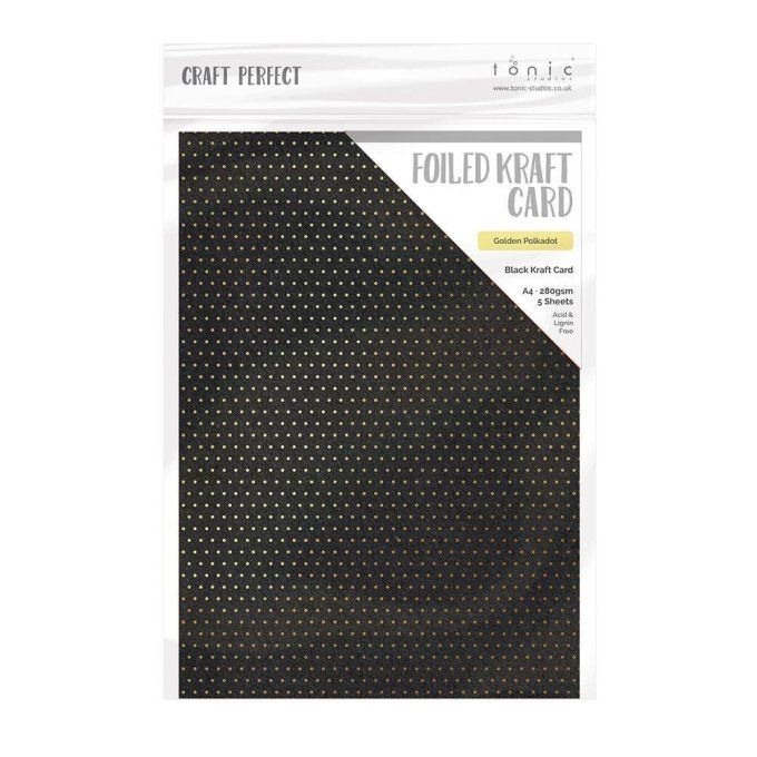 Papier texturé, craft perfect, Tonic Studio, format A4, 280g, 5 feuilles, Black kraft dark