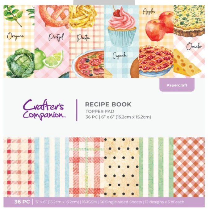 Ensemble de 36 feuilles format 15X15cm, Crafter's companion, Recipe book