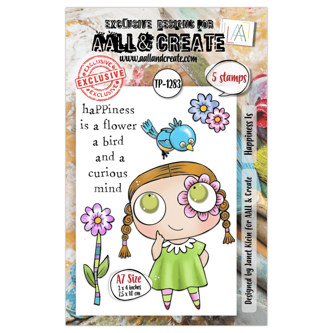 5 Petits Tampons - AALL&Create - Happiness Is - dim. de la planche : 7.5x10cm environ 