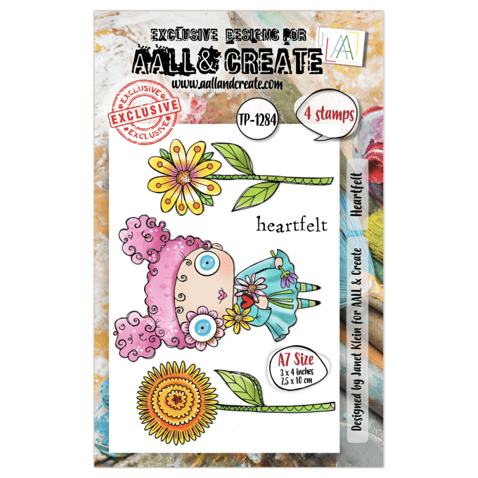 4 Petits Tampons - AALL&Create - Heartfelt - dim. de la planche : 7.5x10cm environ