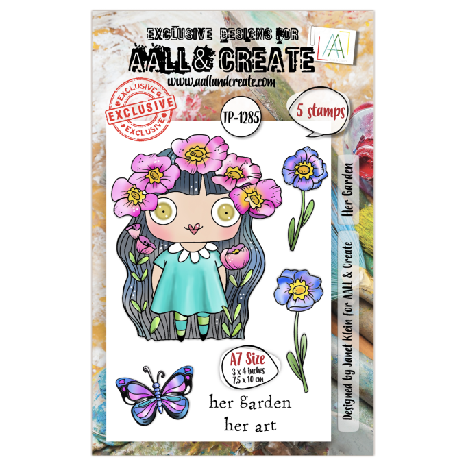 5 Petits Tampons - AALL&Create - Her garden - dim. de la planche : 7.5x10cm environ 
