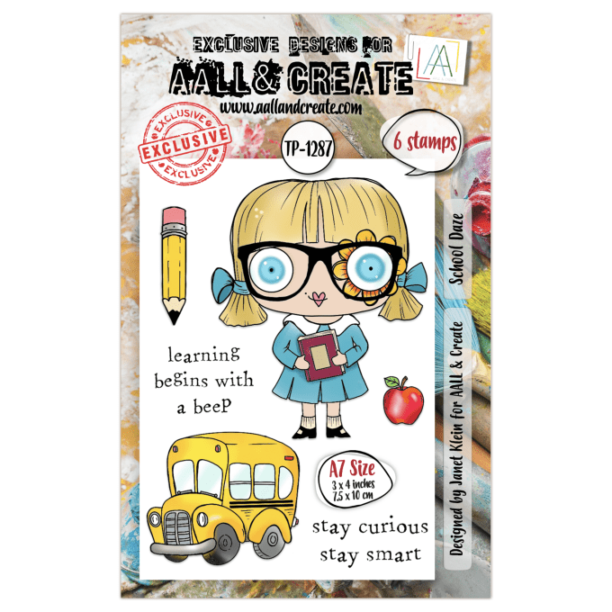 6 Petits Tampons - AALL&Create - School daze - dim. de la planche : 7.5x10cm environ 