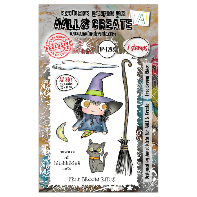 7 Petits Tampons - AALL&Create - Free Broom Rides - dim. de la planche : 7.5x10cm env.