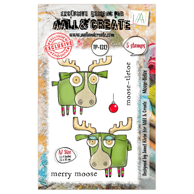 5 Petits Tampons - AALL&Create - Moose-tletoe - dim. de la planche : 7.5x10cm environ 
