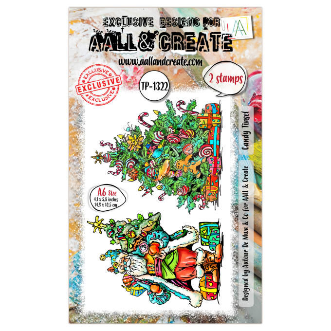 2 Tampons - AALL&Create - Candy Tinsel - dim. de la planche : 15x10cm environ 