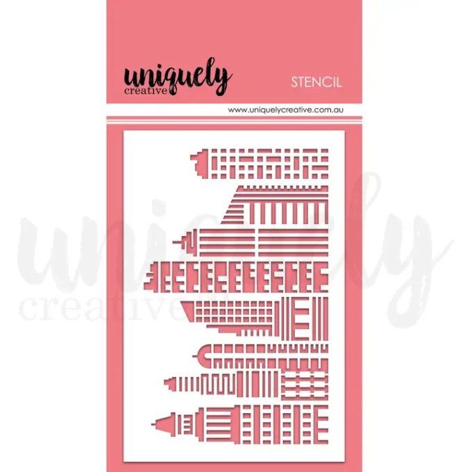 Pochoir/mask - City scene - dimension 15x10cm environ