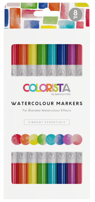 8 Watercolour markers - Colorista by spectrum noir - Vibrant essentials