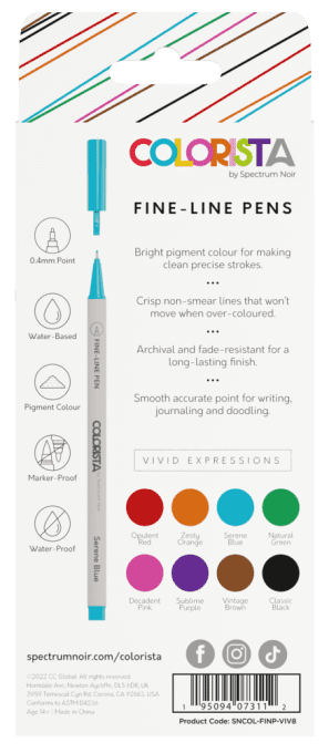 8 Fine-line pens - Colorista by spectrum noir - Vivid expressions