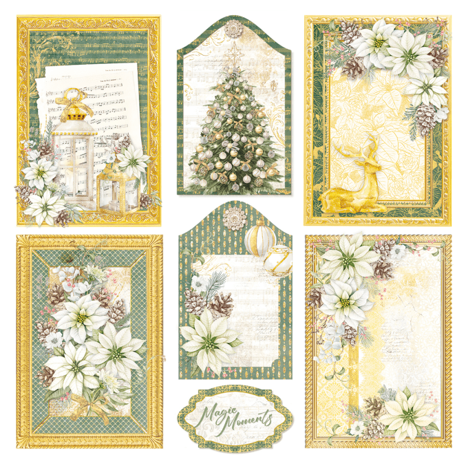 Ciao Bella, Eléments à découper en vellum - collection Sparkling christmas, 15x15cm-6 feuilles, 92g