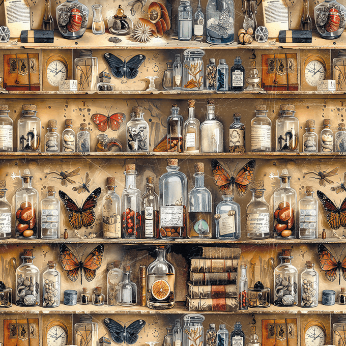 Ciao Bella, Papier vellum - collection Cabinet of curiosities - 15x15cm - 6 feuilles, 92g