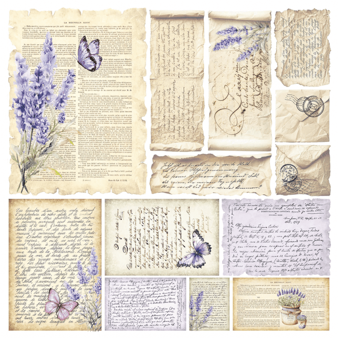 Ciao Bella, Papier vellum - collection Morning in Provence - 15x15cm - 6 feuilles, 92g 