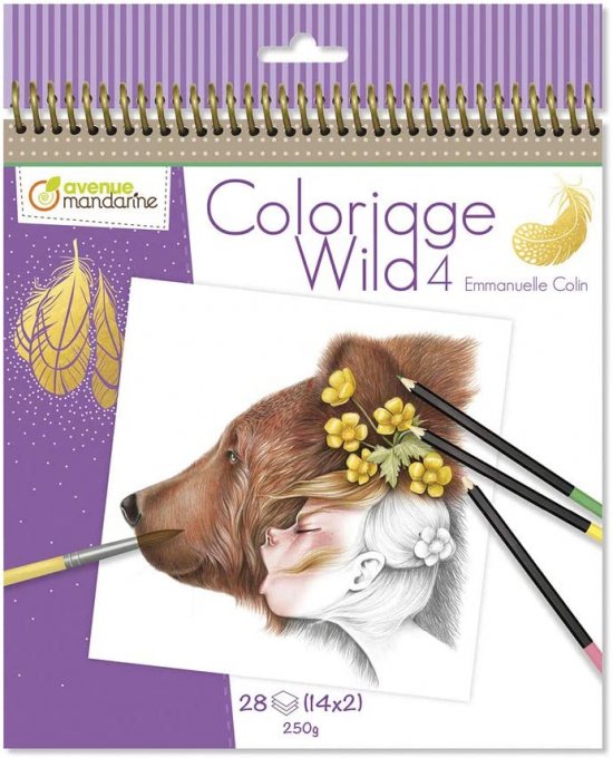 Livret de coloriage, Avenue Mandarine, E. Colin - Collection Wild 4 - 28 pages format 20x20cm