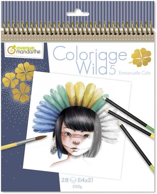 Livret de coloriage, Avenue Mandarine, E. Colin - Collection Wild 5 - 28 pages format 20x20cm 