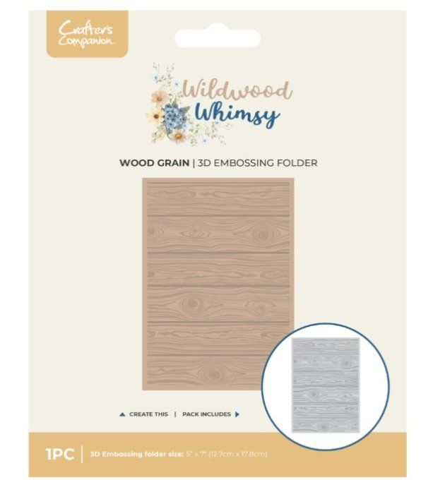 Classeur d'embossage, Crafter's companion - Wood grain - dimension : 12.7x17.8cm