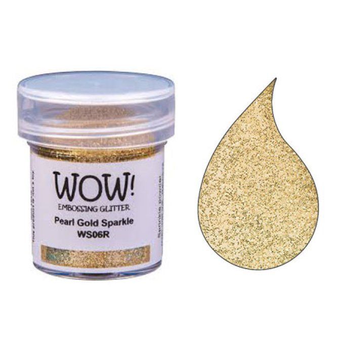Poudre à embosser, WOW - embossing powder glitters, pearl gold sparkle - 15ml environ