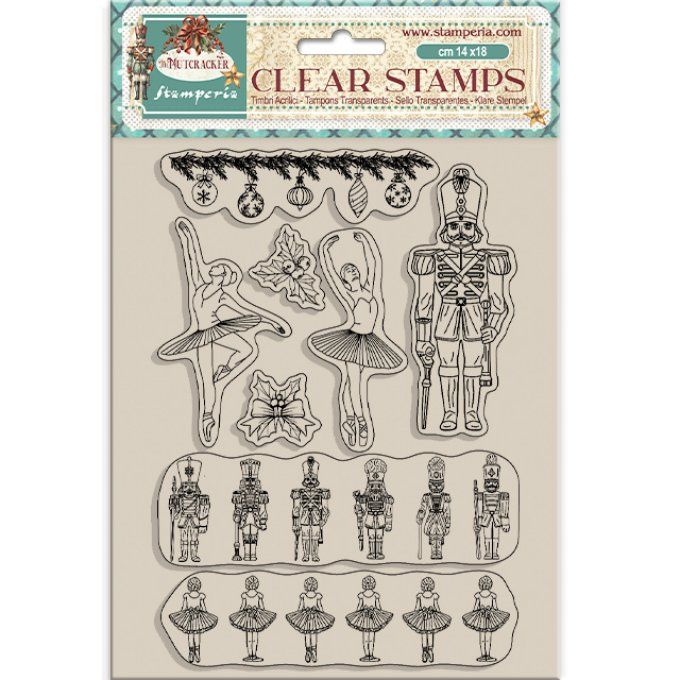 8 Tampons, Stamperia, The nutcracker, dimension de la planche 14x18cm