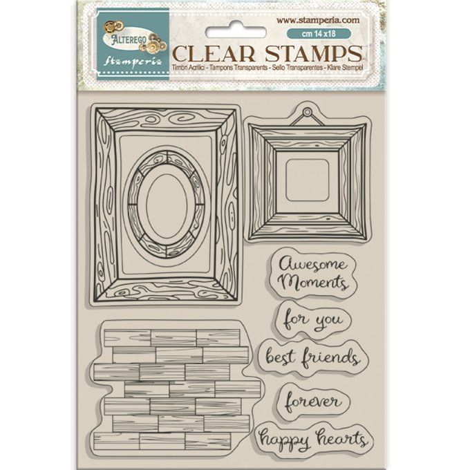 Ensemble de Tampons, Stamperia, Alterego, dimension de la planche 14x18cm - Cadres