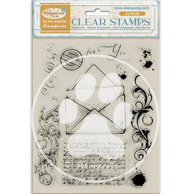 Ensemble de Tampons, Stamperia, Masquerade, dimension de la planche 14x18cm
