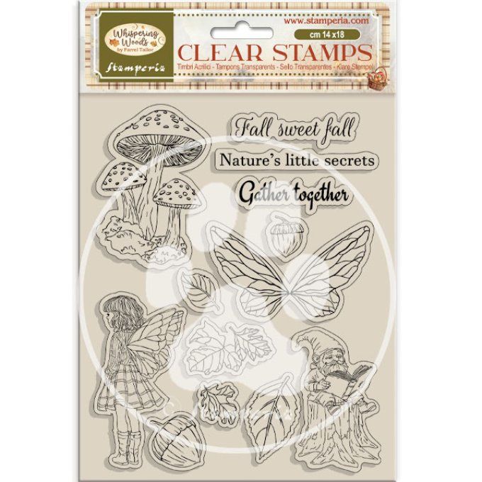 Ensemble de Tampons, Stamperia, Whispering woods, dimension de la planche 14x18cm