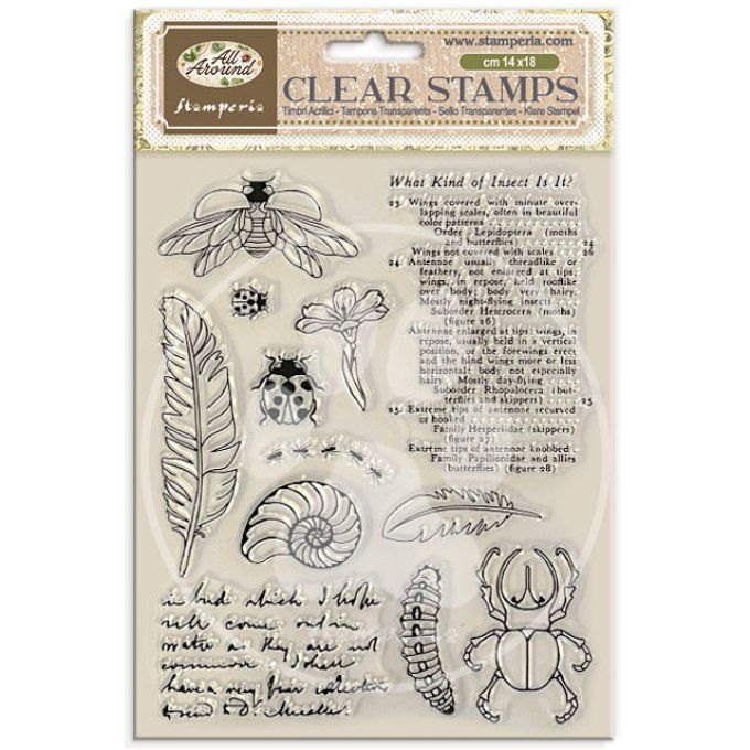 Ensemble de Tampons, Stamperia, All around, dimension de la planche 14x18cm 