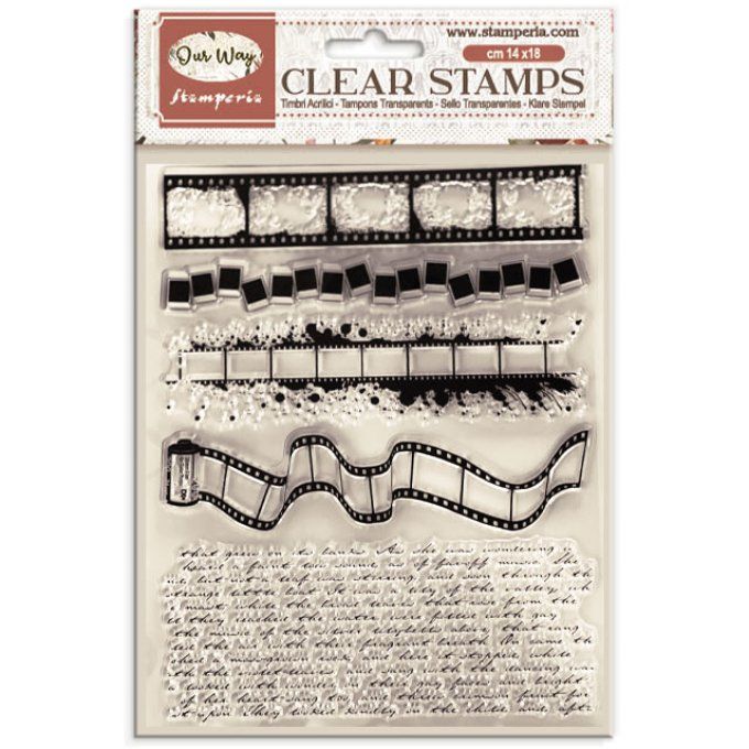 Ensemble de Tampons, Stamperia, Our way, dimension de la planche 14x18cm 